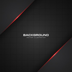 abstract metallic red shiny color black frame layout modern tech design vector template background
