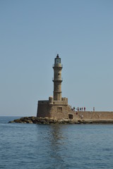 Magnificent Views Of The Antiquity Lighthouse In The Port Of Chania. History Architecture Travel. July 6, 2018. Chania, Crete Island. Greece.