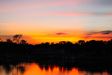 Fototapeta na wymiar delaware bay sunset