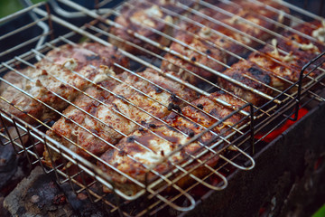 grilled pork on grill