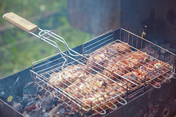 grilled pork on grill