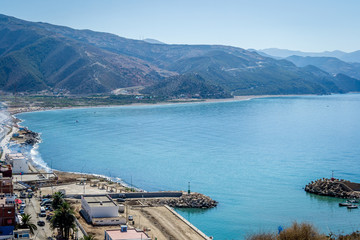 Jebha island and waves and rocks