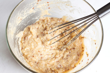 Preparation of banana bread muffins