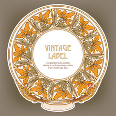 Round Vintage Frame Label for Products or Cosmetics
