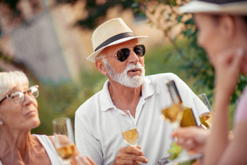Family on vacation eating outdoors