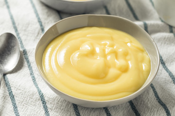 Homemade Vanilla Custard Pudding - obrazy, fototapety, plakaty