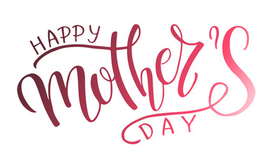 Happy Mother's Day text as Mothers Day badge/tag/icon. Text card/invitation/banner template. Mothers Day background. Happy Mothers Day lettering typography poster.Vector illustration