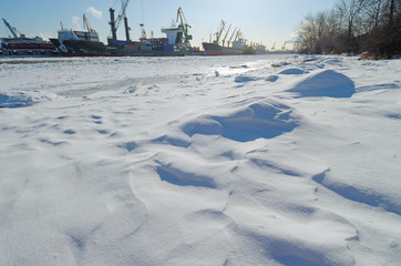 The natural landscape at the cargo port.