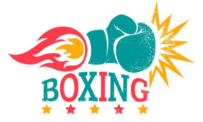 Fototapeta na wymiar Vintage logo for boxing.
