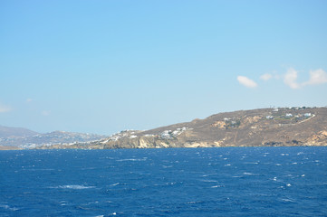 Mykonos city and sea