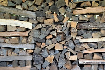 Firewood stack background texture, NC USA.