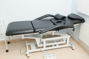 Massage room with massage table in a hospital