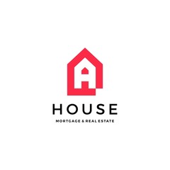 A letter house home mortgage real estate logo vector icon