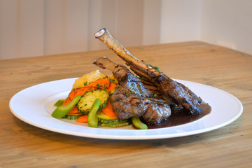 The main meal  – lamb chops