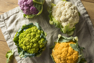 Raw Organic Multi Colored Cauliflower