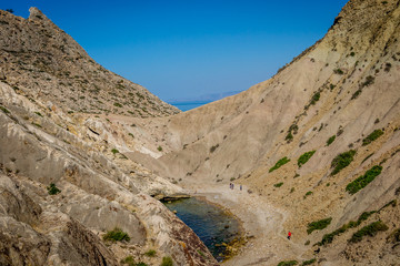 Playa monica island and waves and rocks