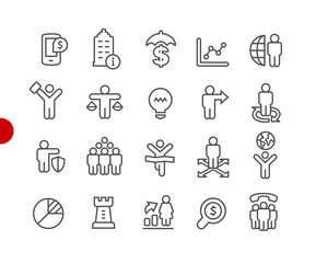 Business Success Icons // Red Point Series - Vector line icons for your digital or print projects.