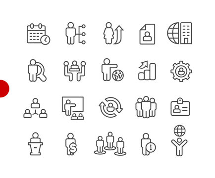 Human Resources Icons // Red Point Series - Vector line icons for your digital or print projects.