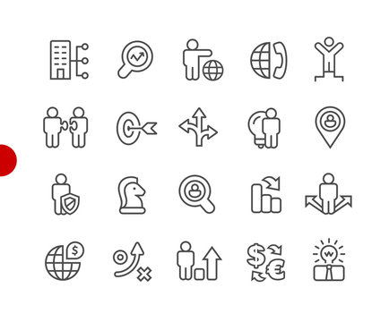 Business Strategy Icons // Red Point Series - Vector line icons for your digital or print projects.