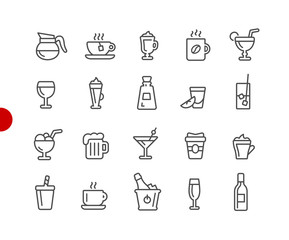 Drinks Icons // Red Point Series - Vector line icons for your digital or print projects.