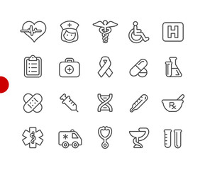 Medical Icons // Red Point Series - Vector line icons for your digital or print projects.