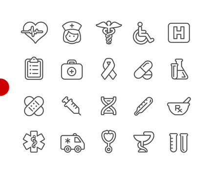 Medical Icons // Red Point Series - Vector line icons for your digital or print projects.