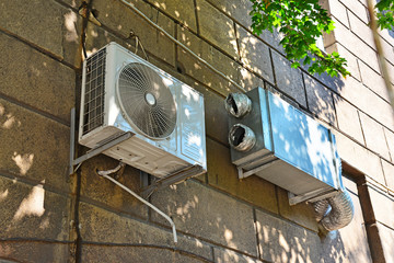 Air conditioning and ventilation system in a multi-storey building.