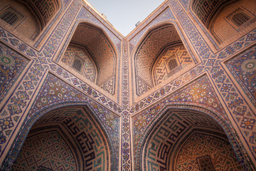 Madrasa facade in Uzbekistan