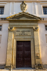 Facade of the House of Chemistry in Segovia (Spain)