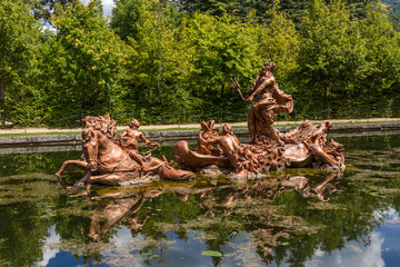 Sculpted fountain of Neptune at the Royal Palace of La Granja de San Ildefonso (Spain) © manjagui