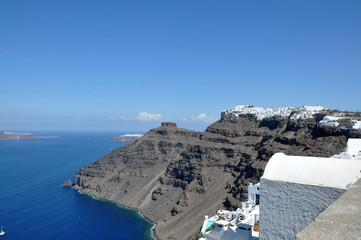 Obraz premium Santorini villas and hills