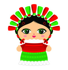 Mexican Doll vector illustration