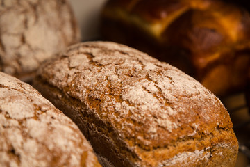 Close-up of a fresh baked rustic loaf.