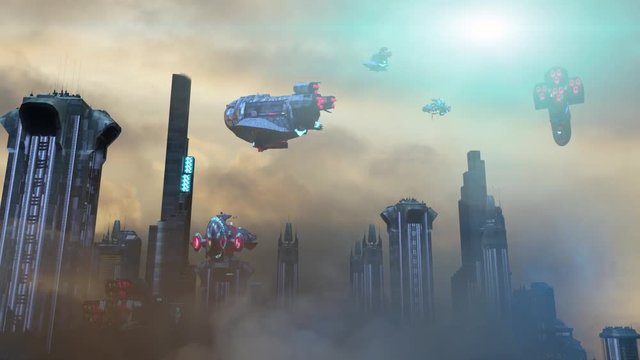 
Fantastic Environments futuristic fantastic city of the future 3d render