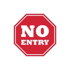 No entry sign, Safety first icon