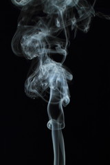 White smoke texture on black background