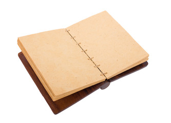 Vintage grunge open notebook.