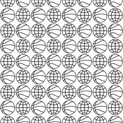 Basketball and globe symbols pattern