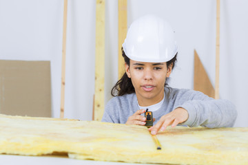 measuring the plastering pad