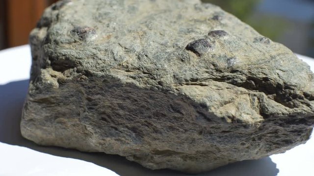 View of Garnet mineral roack sample.