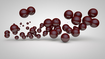 image sets purple spheres on a white background, 3d rendering