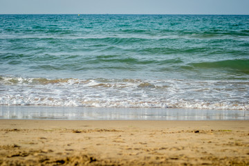 Fototapeta na wymiar Saaidia beach and waves and rocks