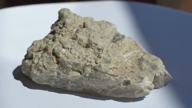 View of Gypsum mineral rock sample.