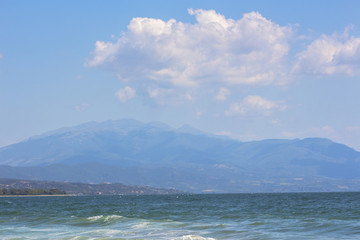 Romantic mood of the Aegean Sea in Asprovalta, Greece.