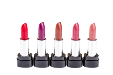 Set of lipsticks of different colors and shades for make-up