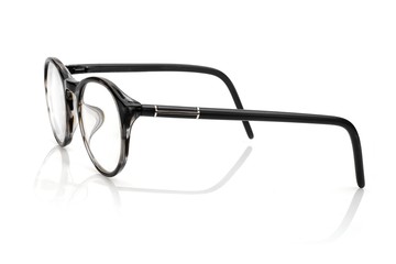 Black glasses isolated on white background for applying on a portrait