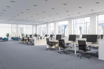 Foto op Plexiglas Panoramic company office cubicles in city © ImageFlow