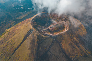 Amazing view of the crater of the Paricutin Volcano in Michoacan, Mexico