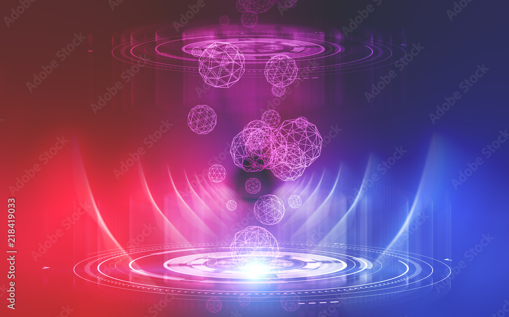 Poster abstract red blue graphical user interface