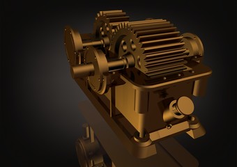 Gold reducer on a black